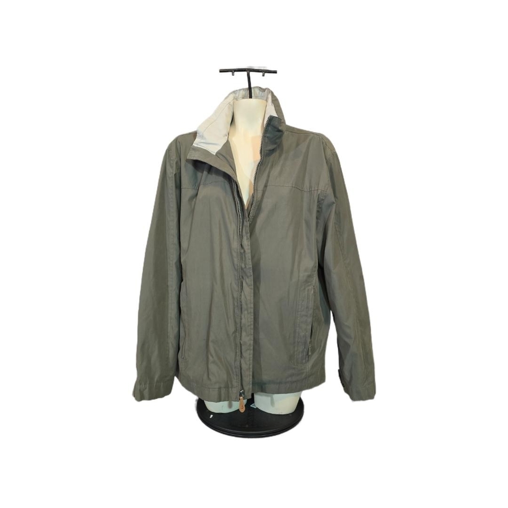 London Fog Olive‎ Green & Cream Striped-Lined Jacket